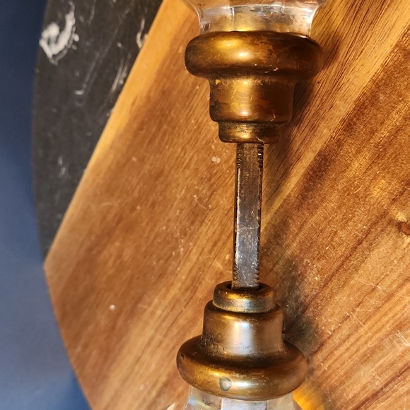 Antique Vintage Clear Glass and Brass Door Knobs - Picture 6 of 8